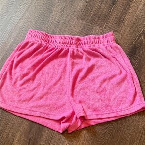 SHEIN Hot Pink Terry Cloth Athletic Shorts